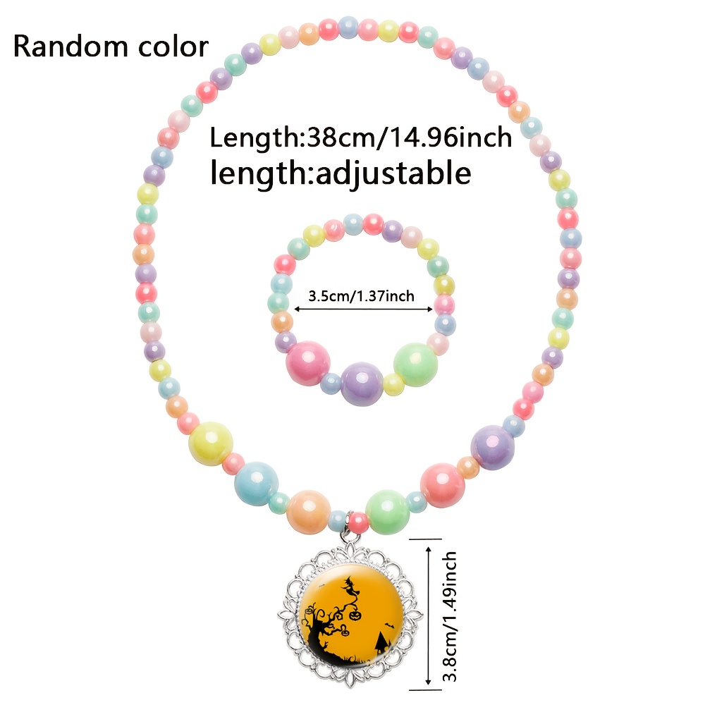 2pc Women's Halloween-Themed Necklace & Bracelet Set